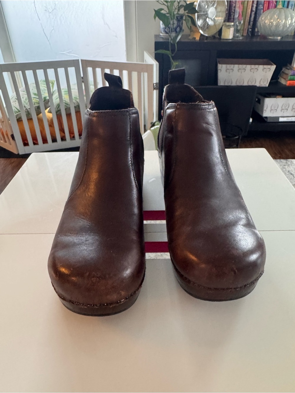 Dansko Brown Leather Slip-On Clogs